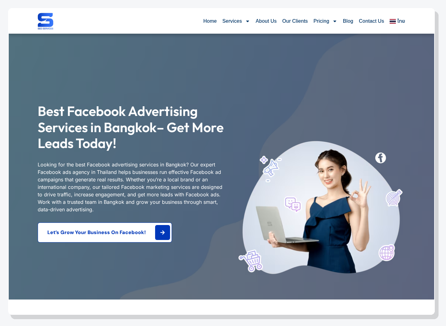SEO Company Bangkok Facebook Ads services page screenshot