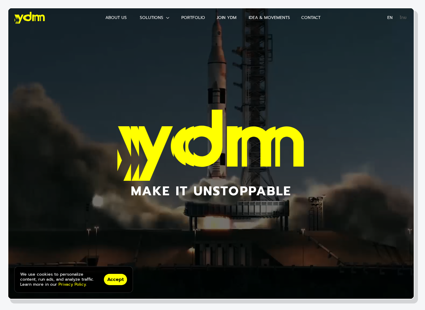 ภาพหน้าจอโฮมเพจ YDM Thailand